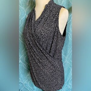 White House Black Market Wrap Sleeveless Cross Layer Thick Top
